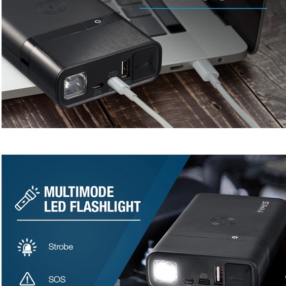 Type S 8000mAh Jump Starter and Portable Power Bank with Qi Wireless Charging - Picture 4 of 5
